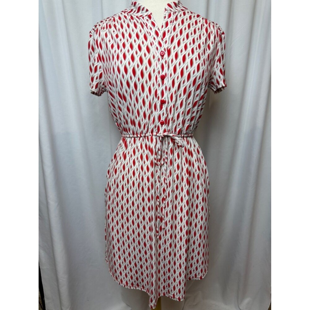 Fenn Wright Manson Red and Pink Patterned Women's Dress, Size 6